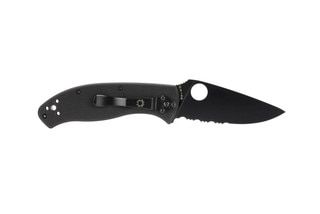 The Spiderco Tenacious G10 has a serrated edge for cutting wire and rope